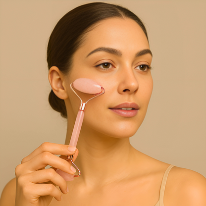 Rose Quartz Roller &amp; Rose Quartz Gua Sha